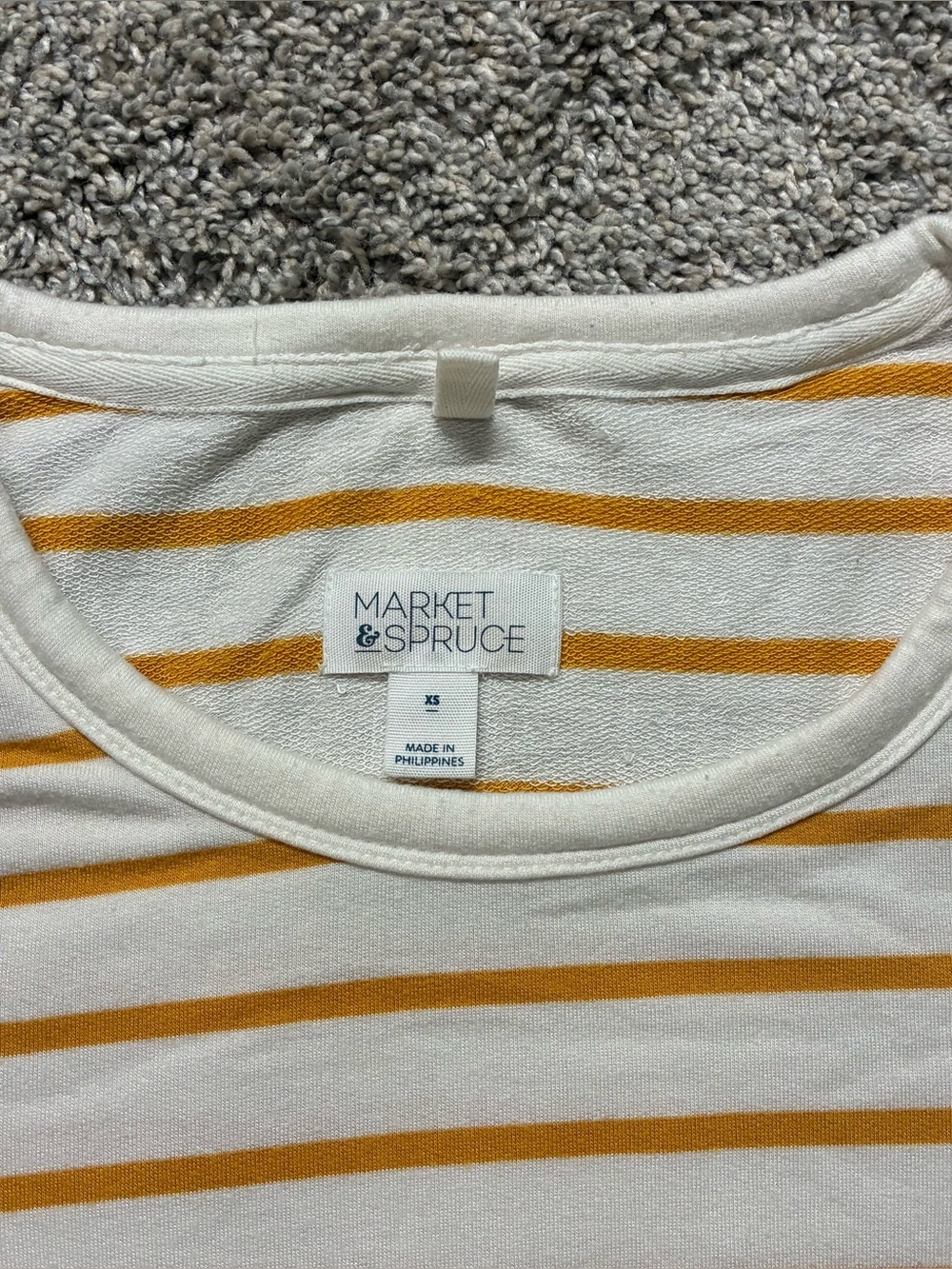 Market & Spruce Zansia Top Women’s XS Mustard Striped Long Sleeve Knit Yellow - Picture 2 of 10